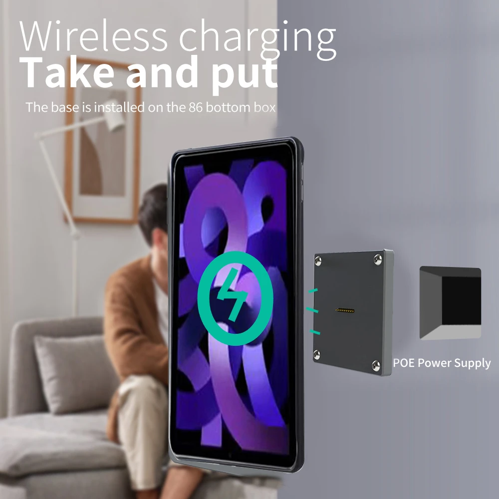 Zilvex POE Wall Mount Fast Charger Tablet Magnetic Holder Support iPad stand Case for iPad mini 6th
