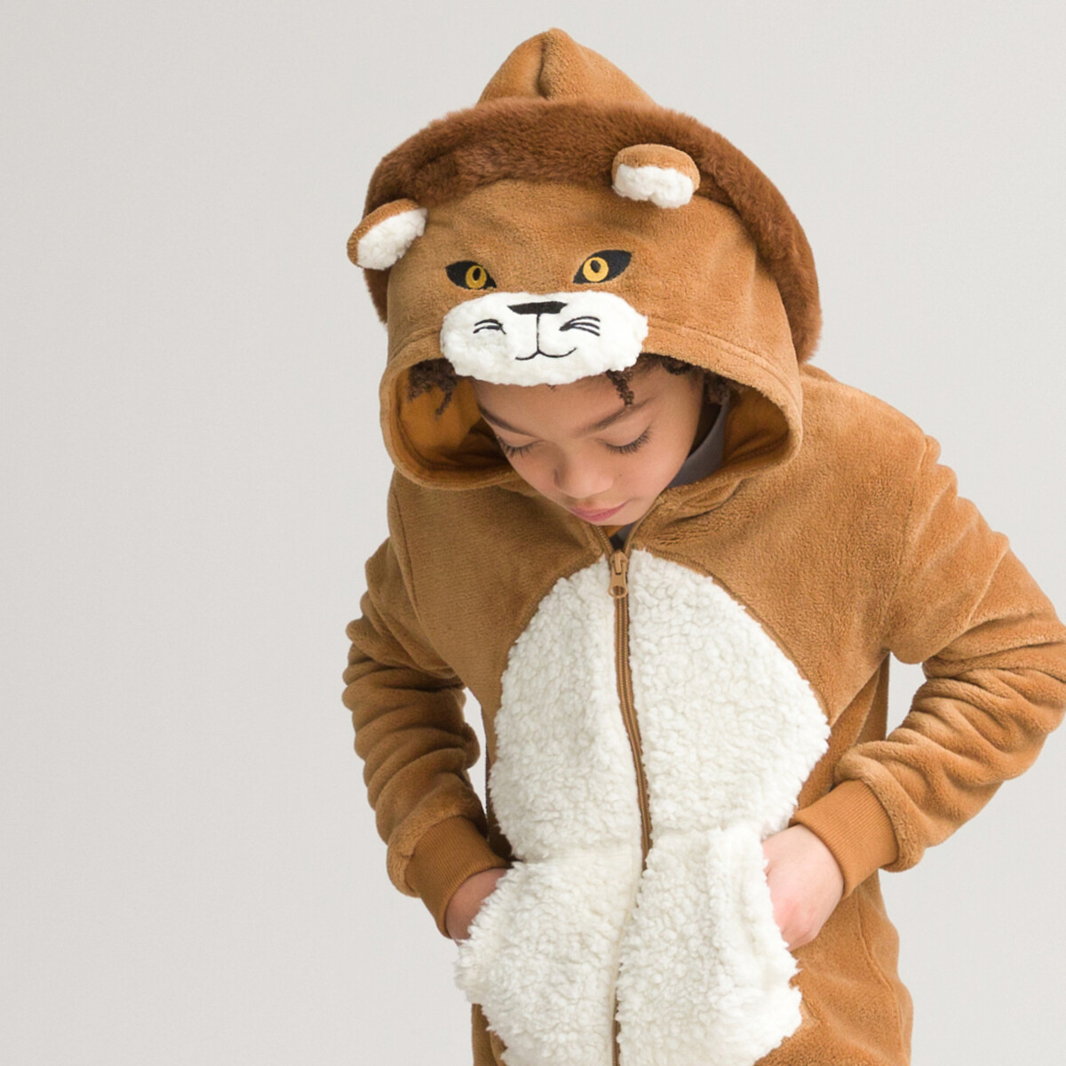La Redoute Collections Fleece Hooded Lion Onesie By La Redoute