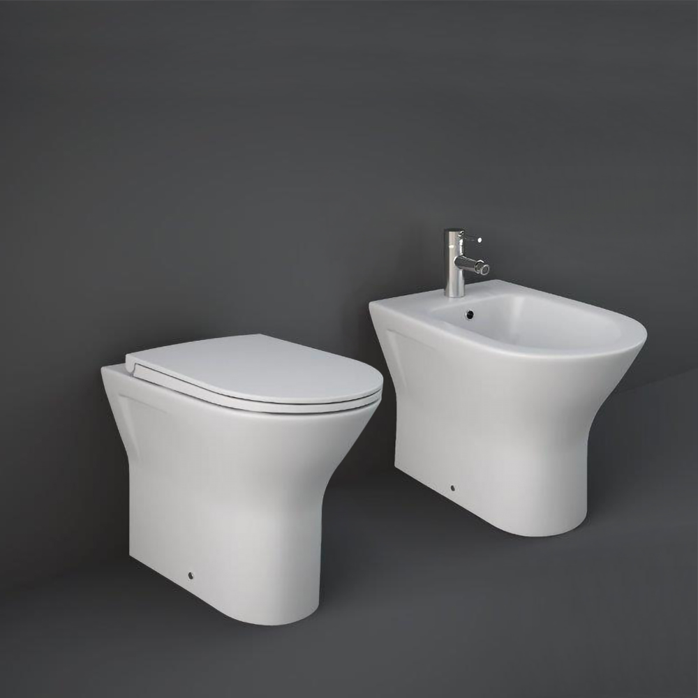 HudsonReed RAK Feeling - Modern Rimless Back to Wall Toilet with Soft Close Seat and Bidet Set - Choice of Finish