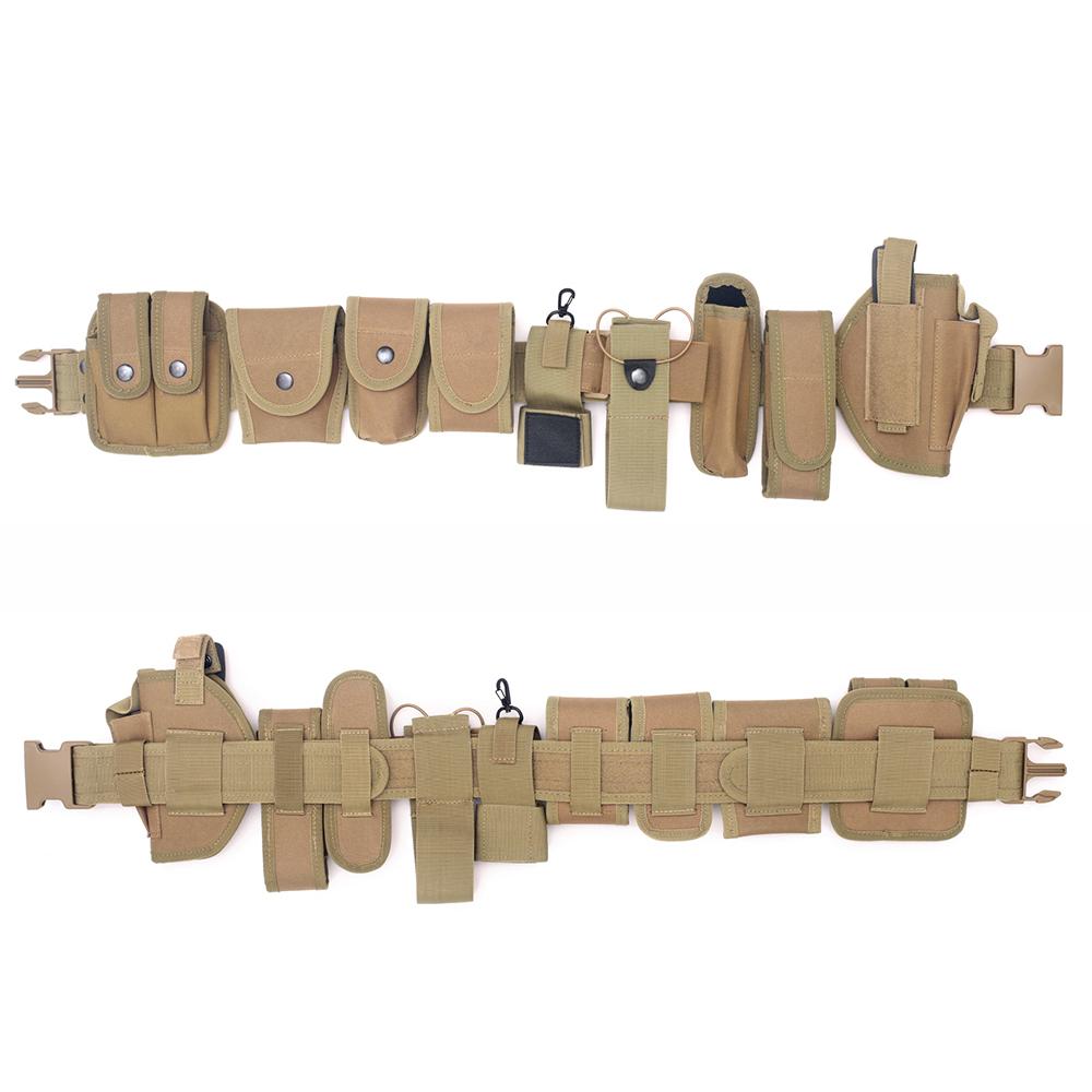 Lixada Outdoor Tactical Belt Law Enforcement Modular Equipment Police Security Military Duty Utility Belt 6pcs kit army green