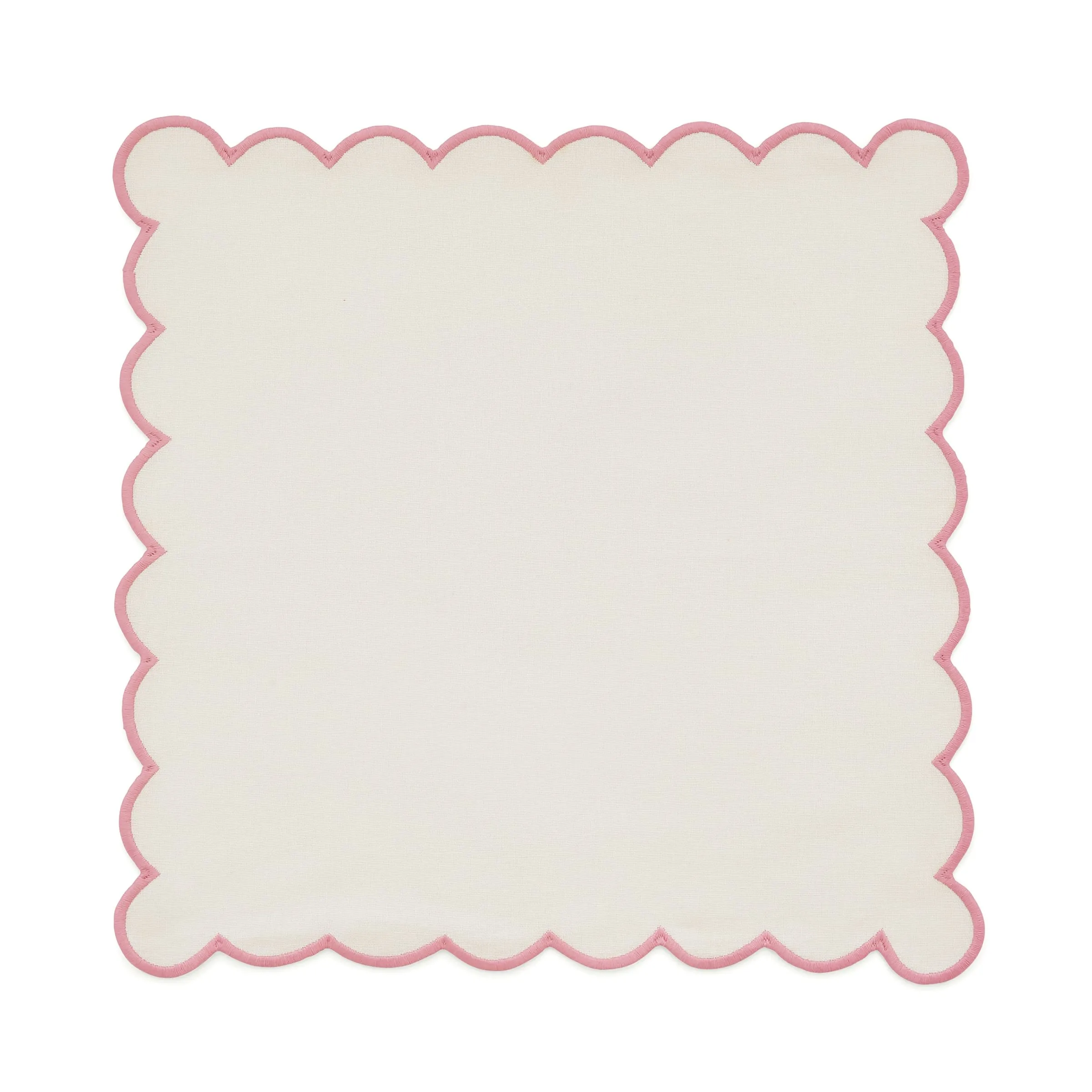  Scallop Trim Napkins, Multi