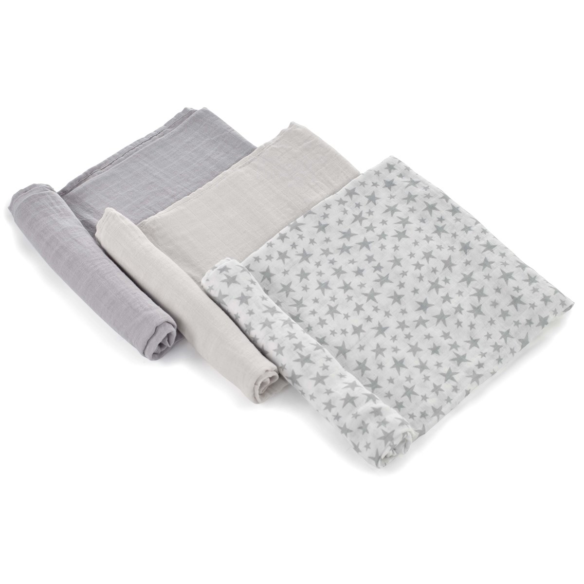  Bamboo Muslin Cloths - 80x80cm (3 pcs.) Large / Star