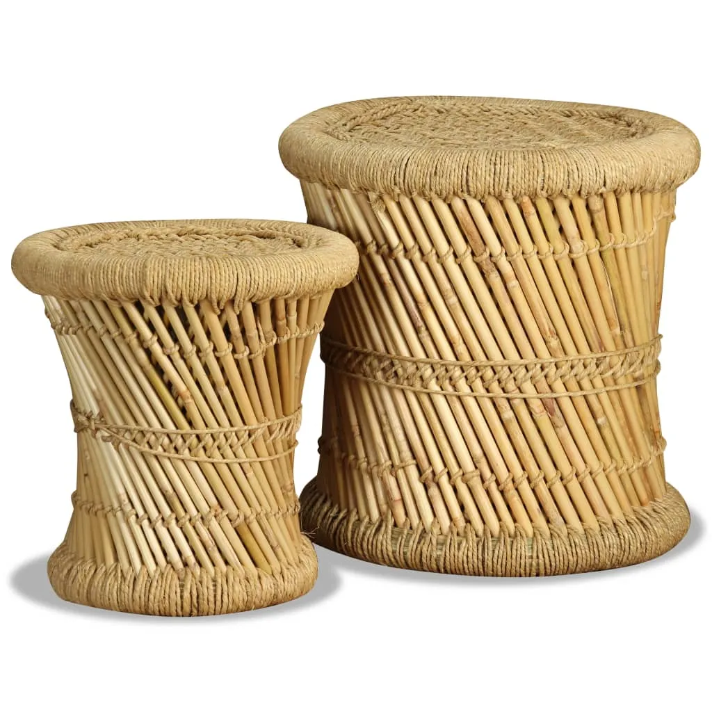 VidaXL Stools 2 pcs Bamboo and Jute