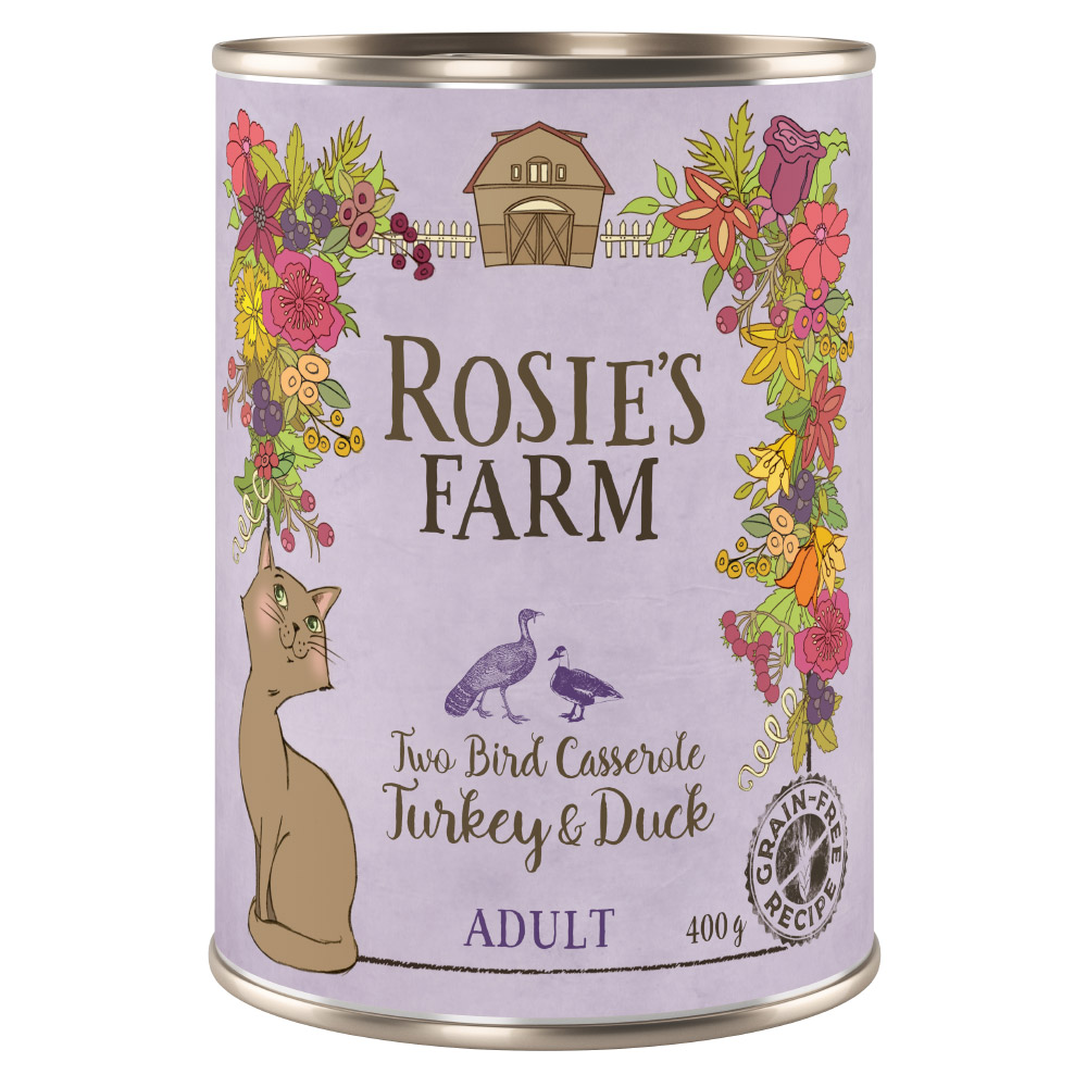 Rosie's Farm Adult Two Bird Casserole with Turkey & Duck - 6 x 400g (cans)