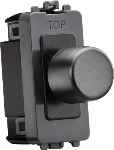 Knightsbridge 1G 2-way 10-150W (5-100W LED) intelligent dimmer - smoked bronze