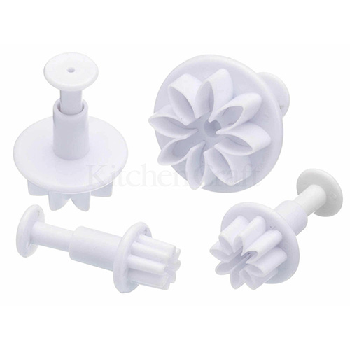 KitchenCraft Set of 4 Flower Fondant Plunger Cutters