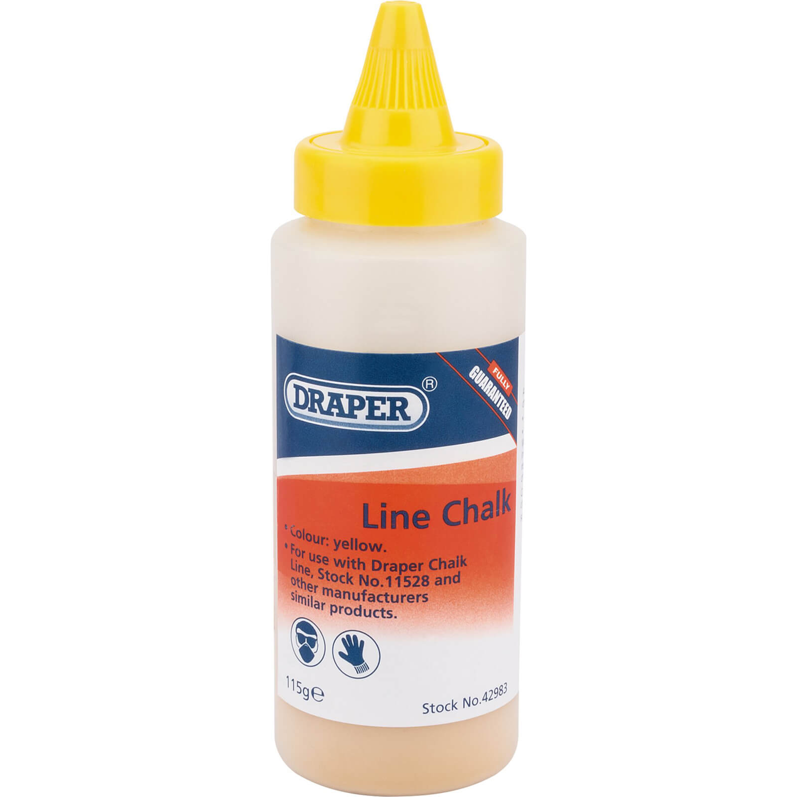 Draper Plastic Bottle Of Yellow Chalk For Chalk Line, 115G 42983