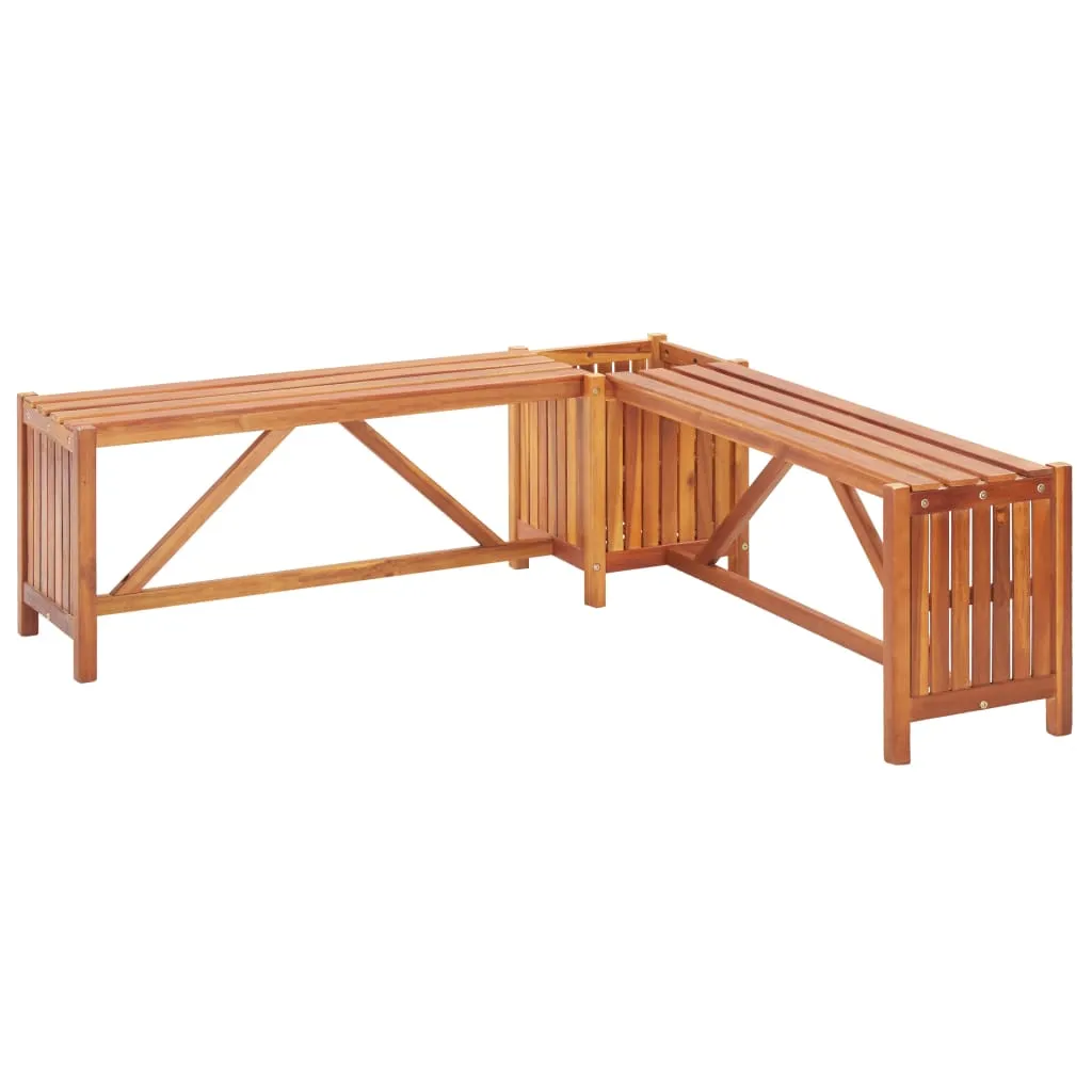 VidaXL Garden Corner Bench with Planter 117x117x40cm Solid Acacia Wood