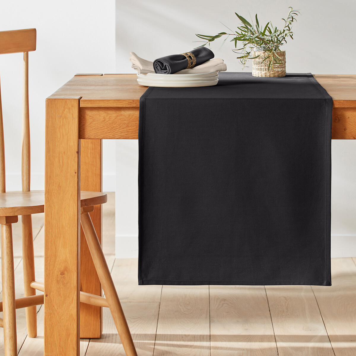 La Redoute Interieurs Scenario 100% Cotton Table Runner with Anti-Stain Treatment by La Redoute