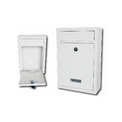 Ashley - 1X White Modern Steel Plated Post Box
