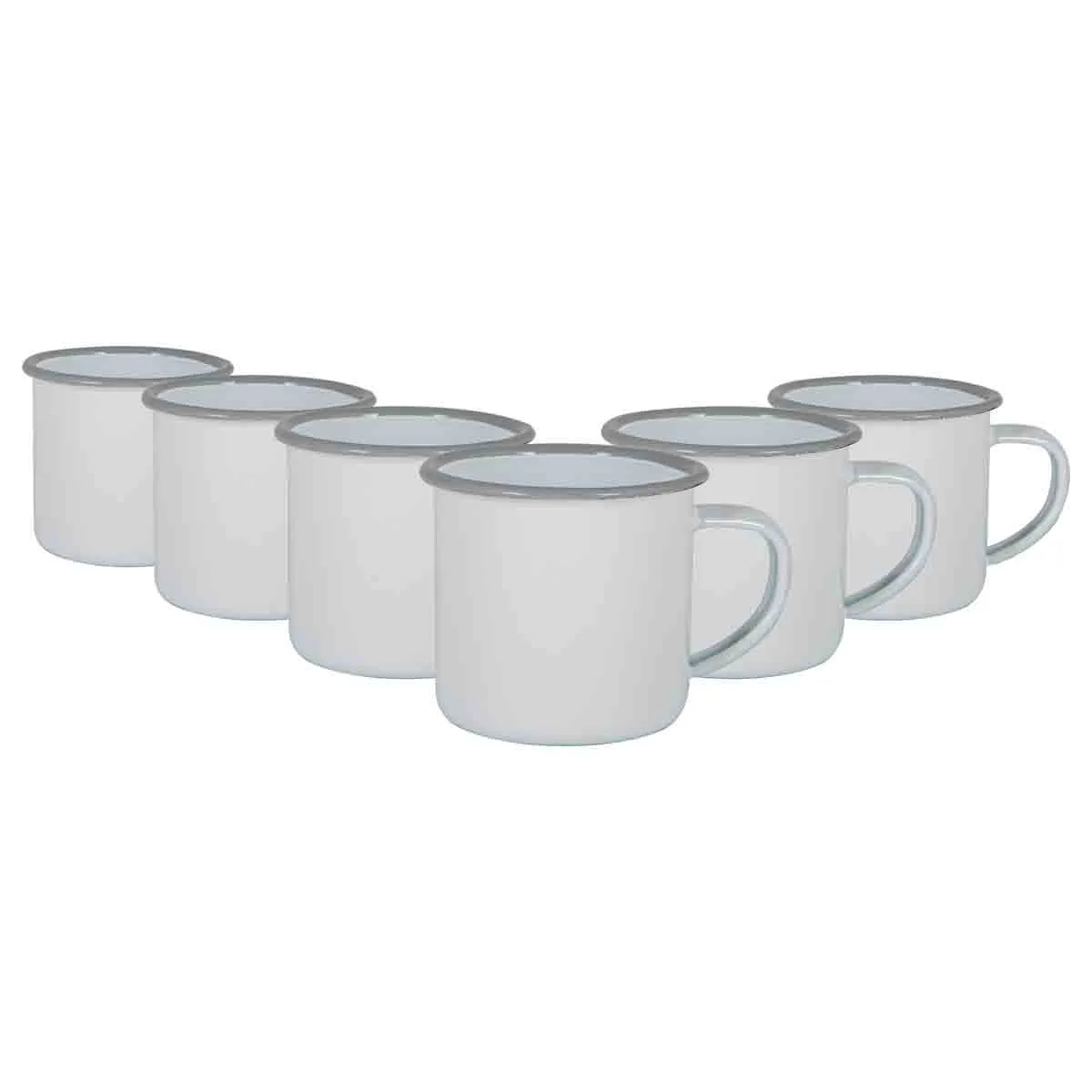 White Enamel Espresso Cups 130ml Pack of 6