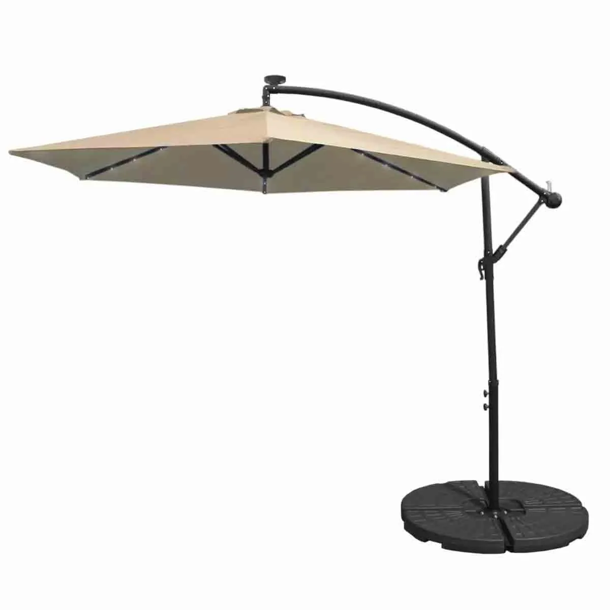 MonsterShop Beige 3m LED Cantilever Parasol With Fan Base|beige