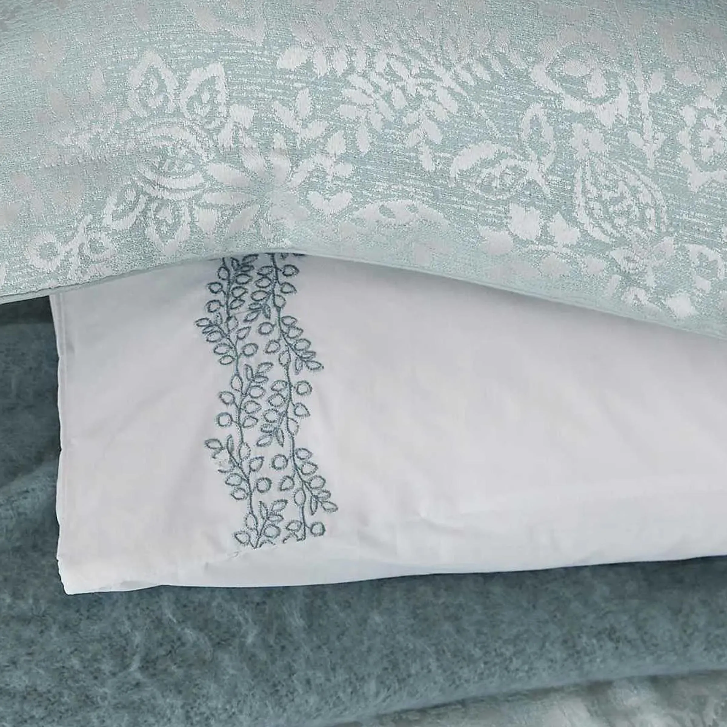 1951 Atea Pair of Standard Pillowcases, Duck Egg