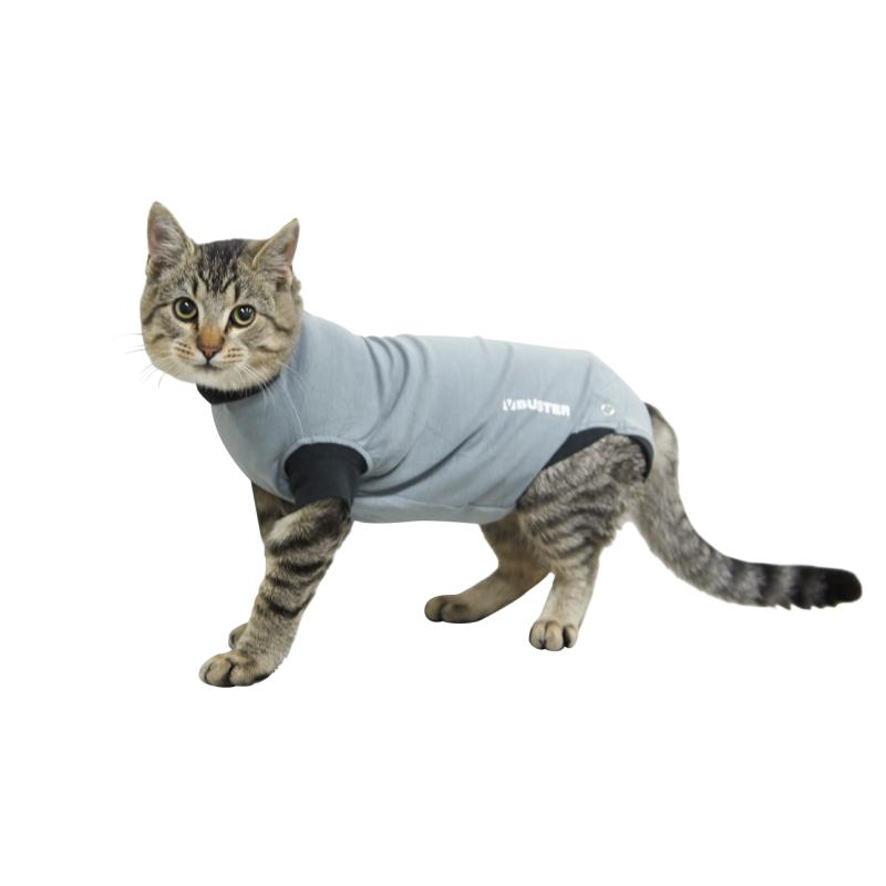 Buster And Krusse Buster Body Suit for Cats Black/Grey: XXS