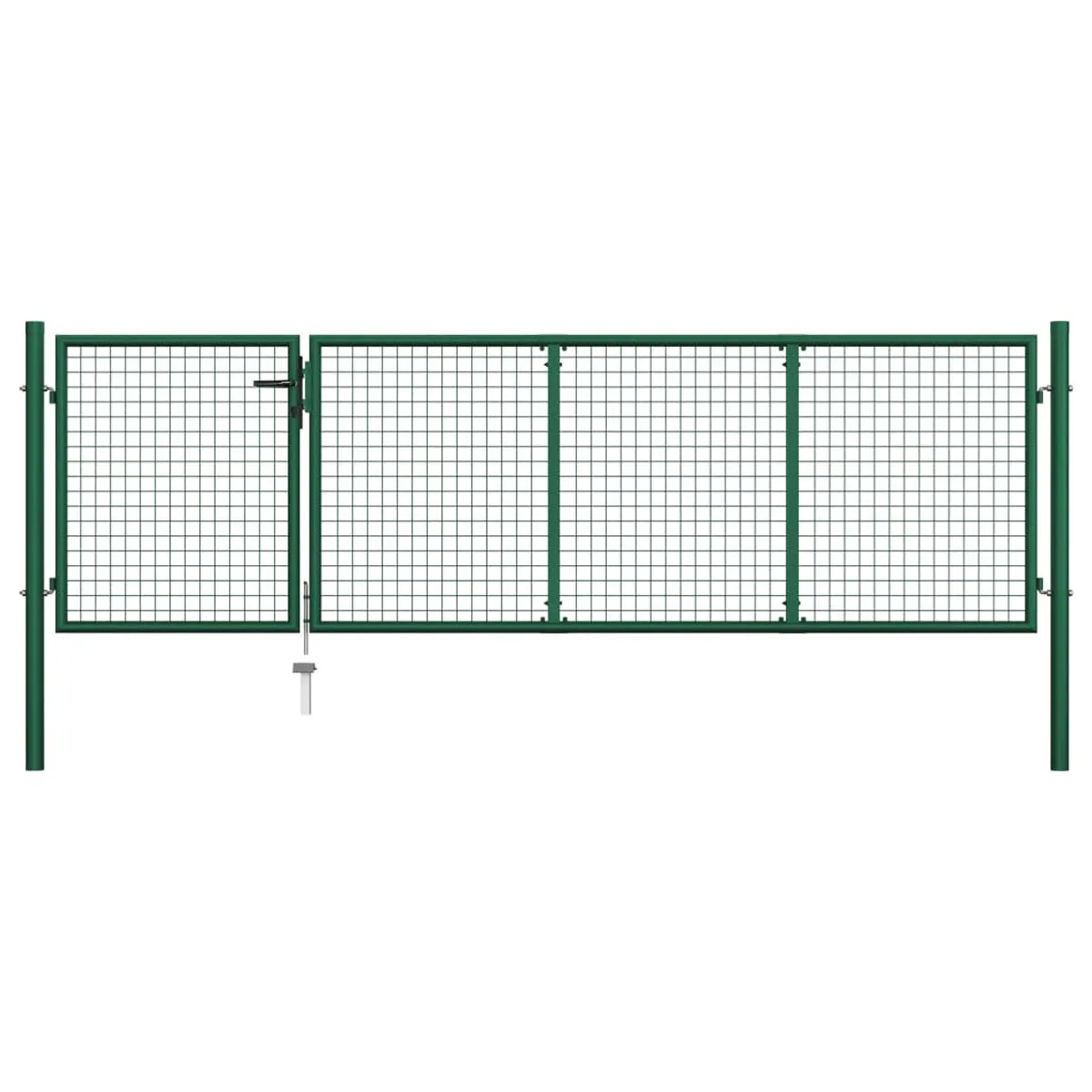 VidaXL Garden Gate Steel 350x100 cm Green