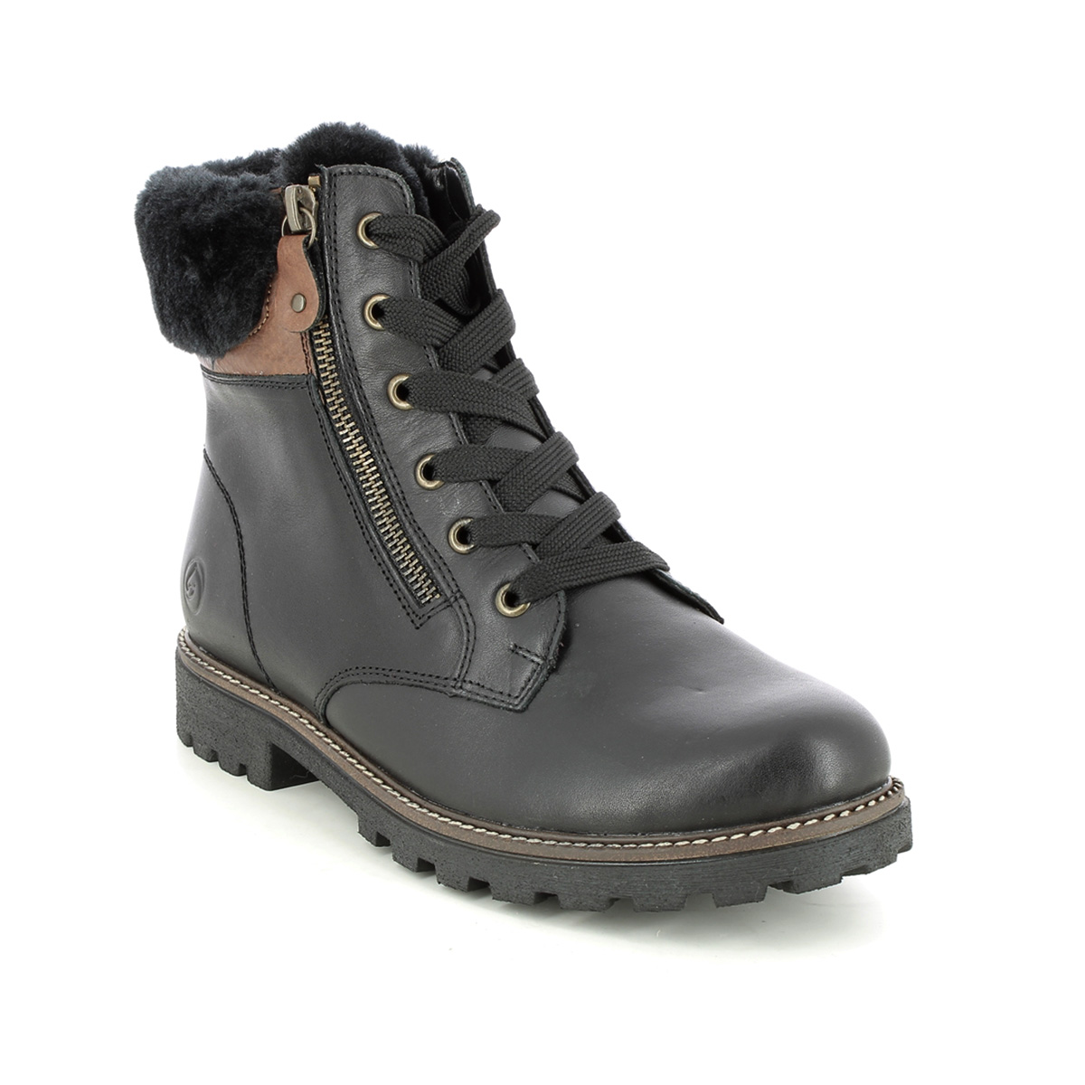 Remonte Cobble Womens Ankle Boots Colour: Black/Chestnut, Size: 8 / 42