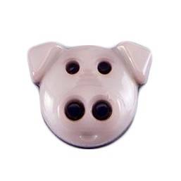 Milward Buttons - Size 15mm, Pig Shaped, Pink, Pack of 3