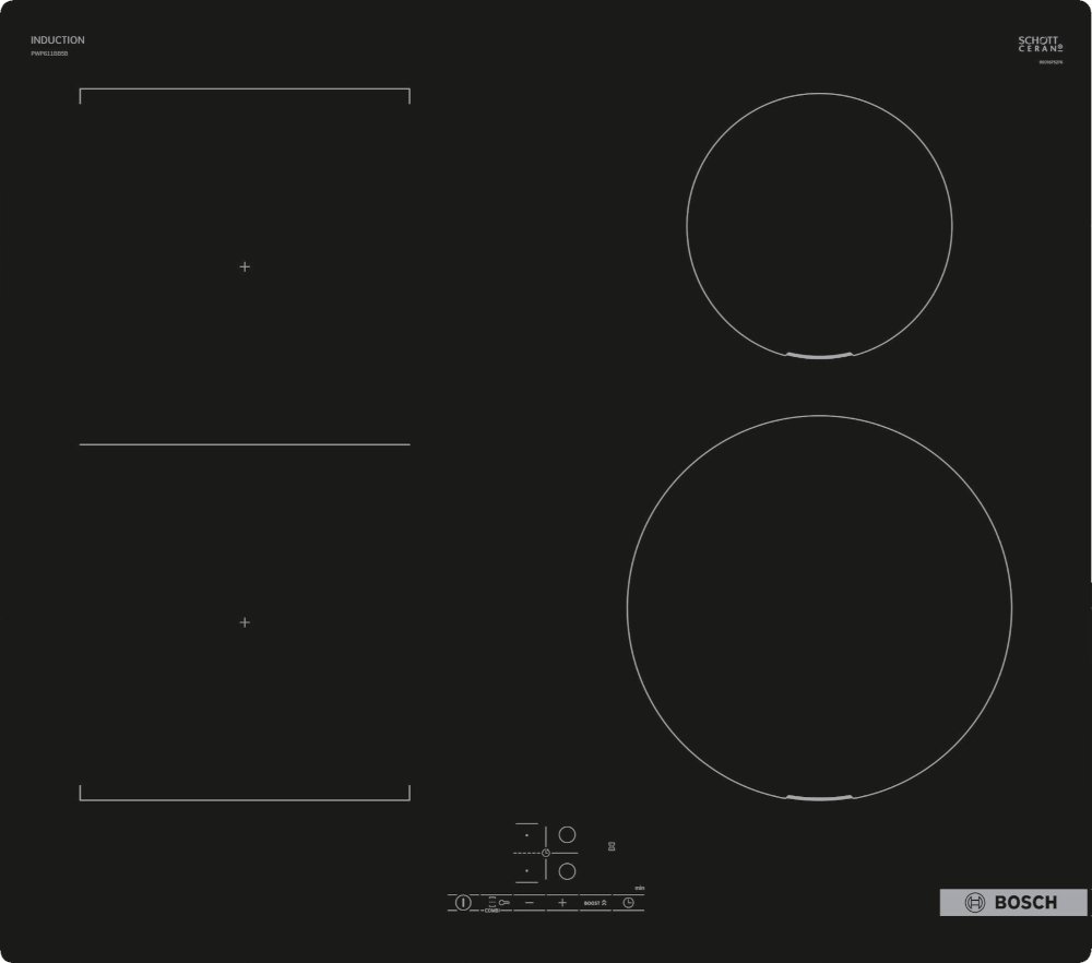 Bosch Series 4 PWP611BB5B 59cm Induction Hob - Black