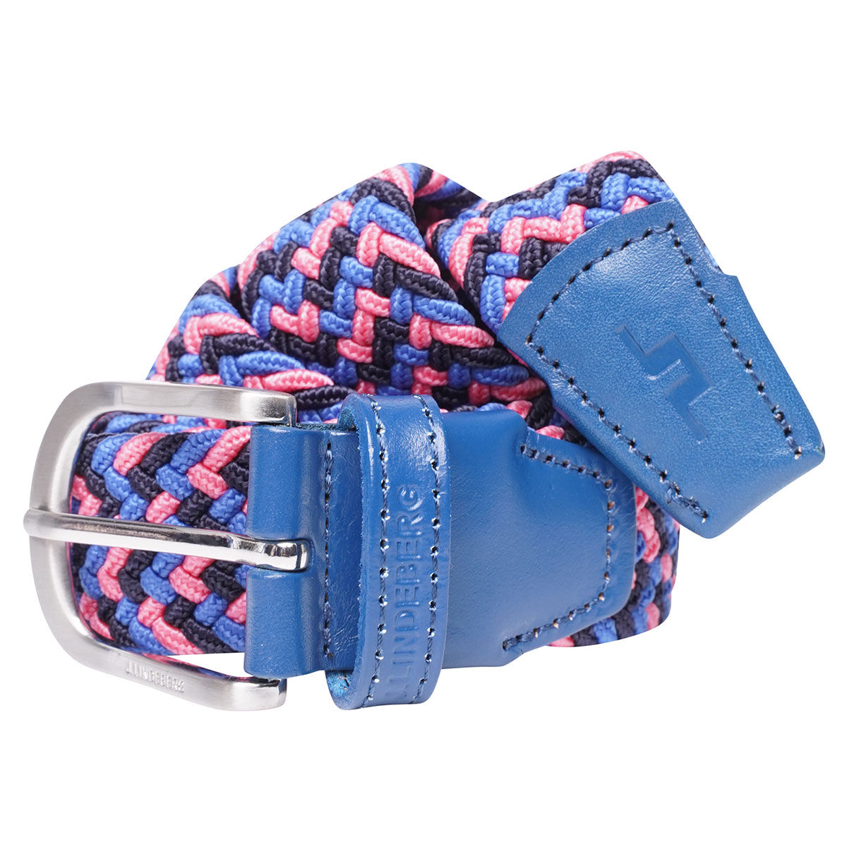 J Lindeberg J.Lindeberg Men's Budda Braided Golf Belt, Mens, Club blue, 90 cm | American Golf