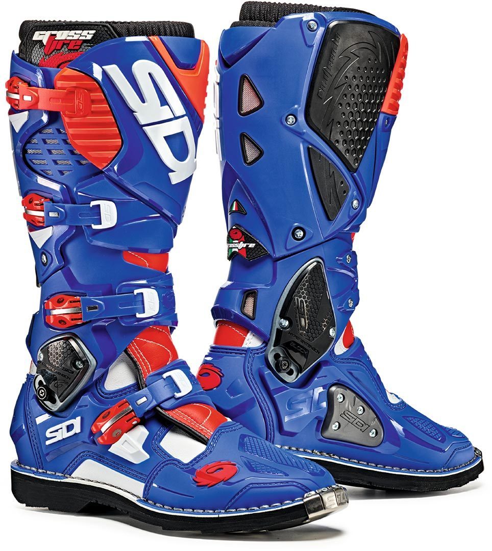 Sidi Crossfire 3 Motocross Boots, white-red-blue, Size 49, white-red-blue, Size 49