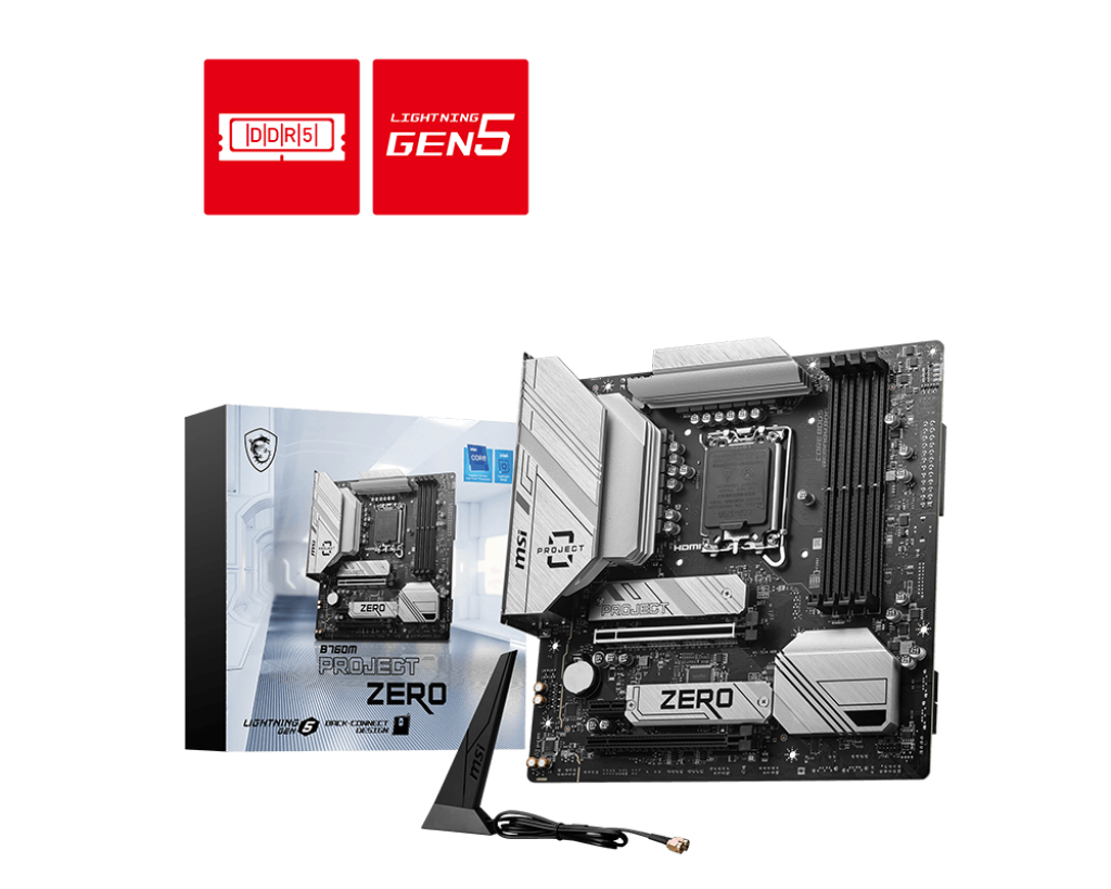  B760m Project Zero Intel Lga 1700 Back-connect Wifi 6e Microatx Motherboard