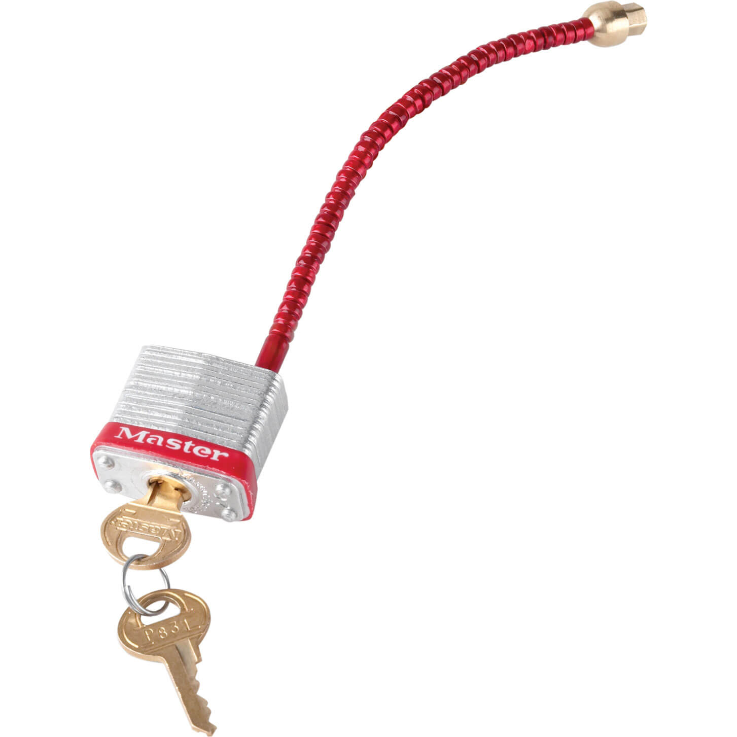 Lockout Padlock With Flexible Braided Steel Cable Shackle