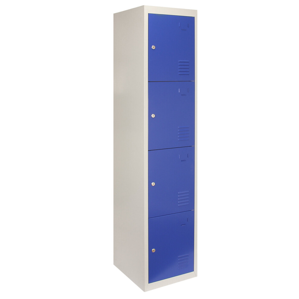 Monster Cable Metal Storage Lockers - Four Doors, Flatpacked, Blue