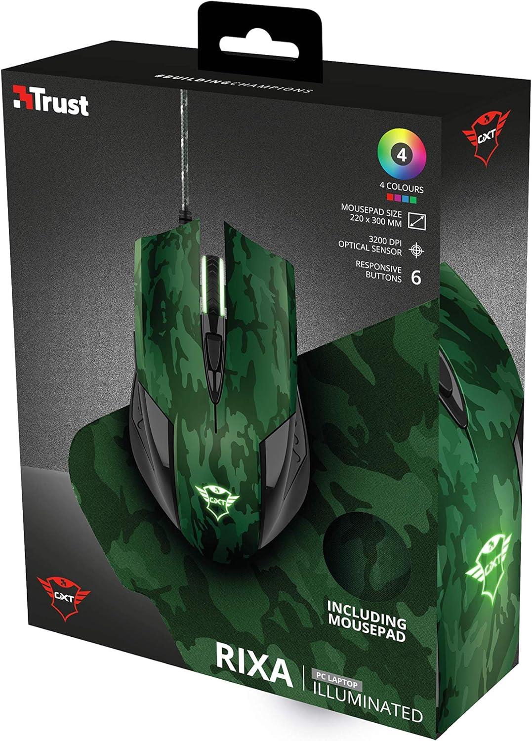 Trust GXT781 RIXA CAMO filaire Souris Wi-Fi éclairé camouflage