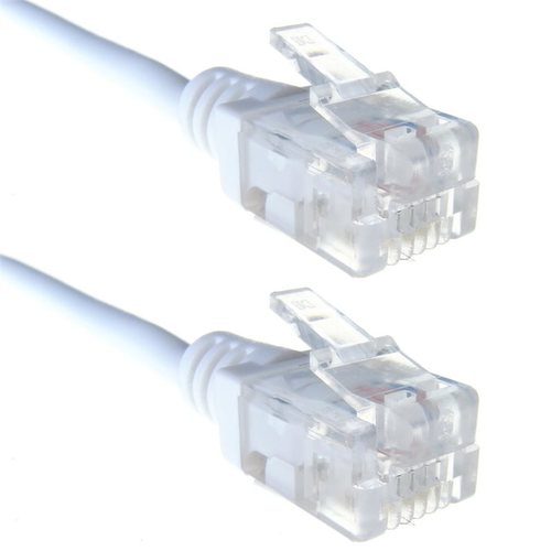 Connect Gear Connekt Gear High Speed White RJ11 to RJ11 ADSL Telephone Broadband Modem Computer Cable - 3 Meter