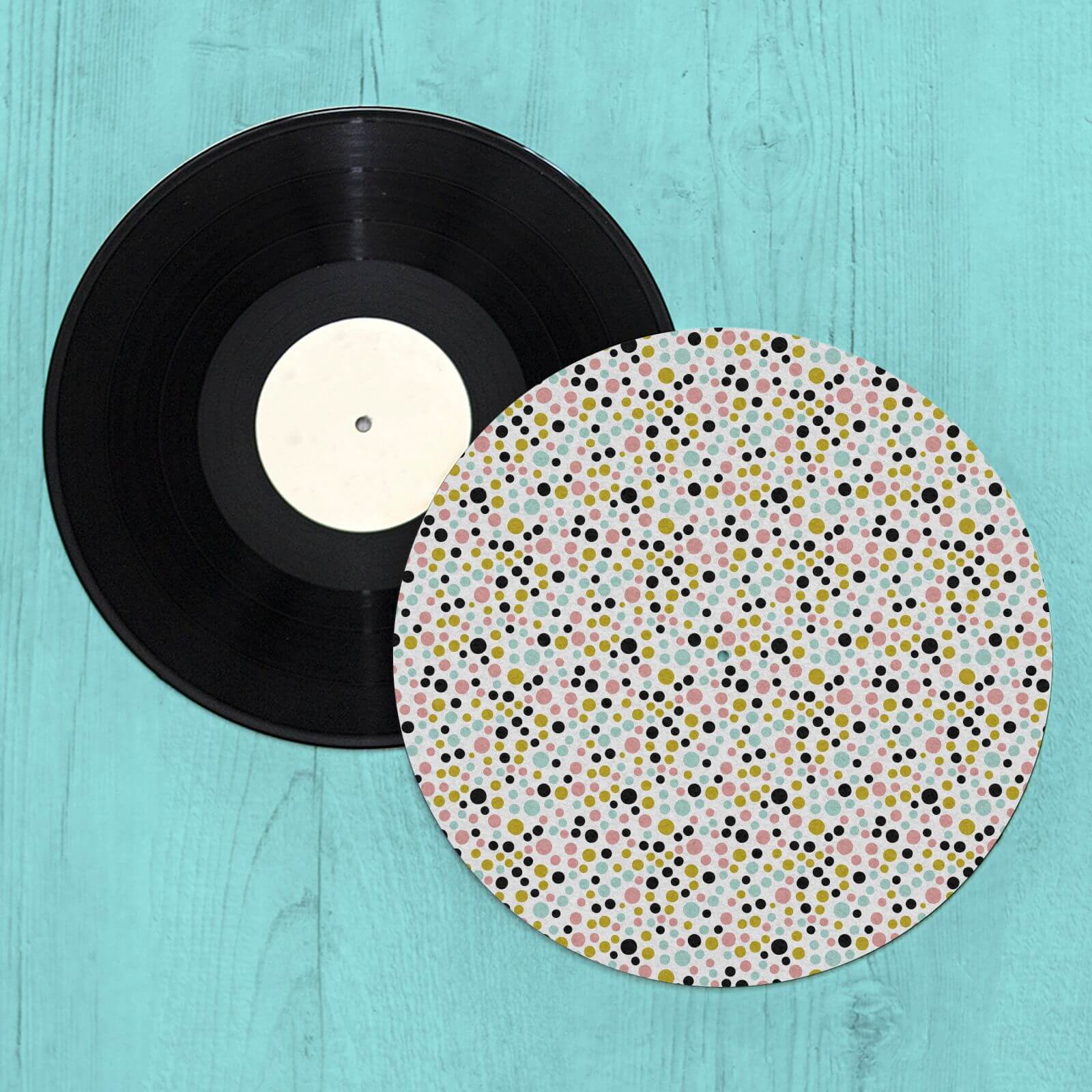 By IWOOT Polka Dota Turntable Slip Mat |