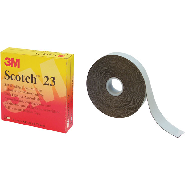 3M Nastro autoamalgamante Nero Scotch® 23, 9m x 19mm x 0.76mm, SCOTCH 23 9.15X19