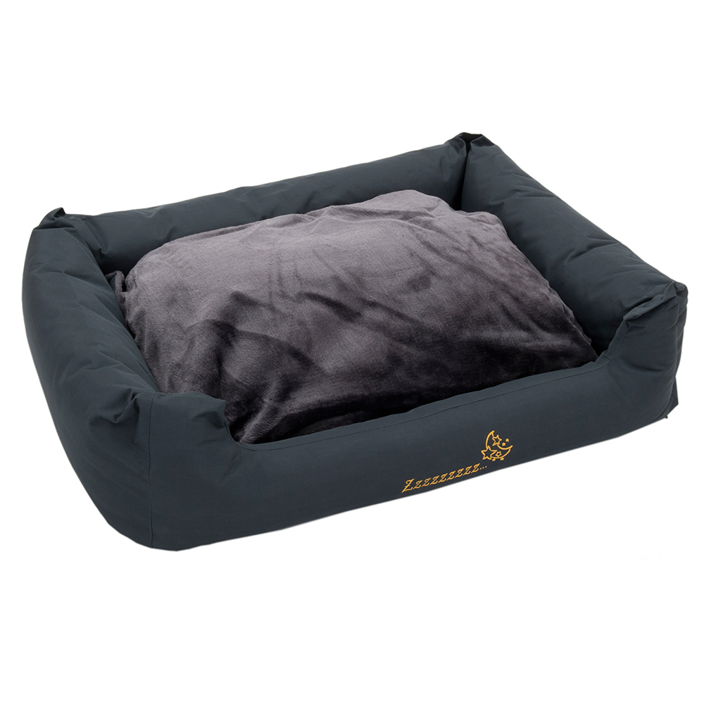 Zooplus Exclusive Sleepy Time Dog Bed - Grey - 120 x 95 x 30 cm (L x W x H)