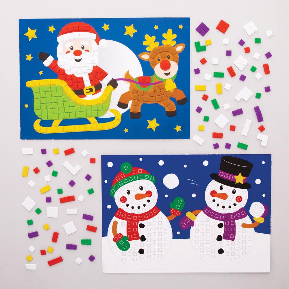 Baker Ross Christmas Mosaic Picture Kits (Pack of 4)