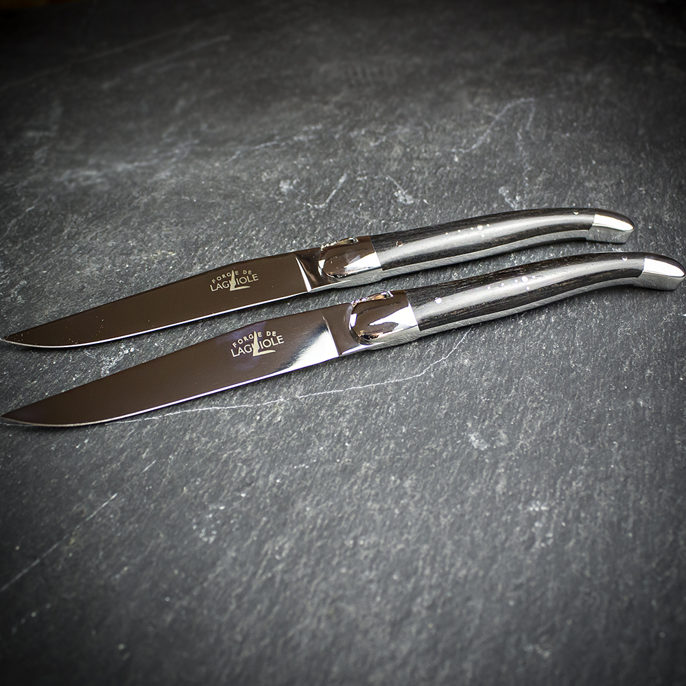 Forge De Laguiole 2 Steak Knives - Ebony