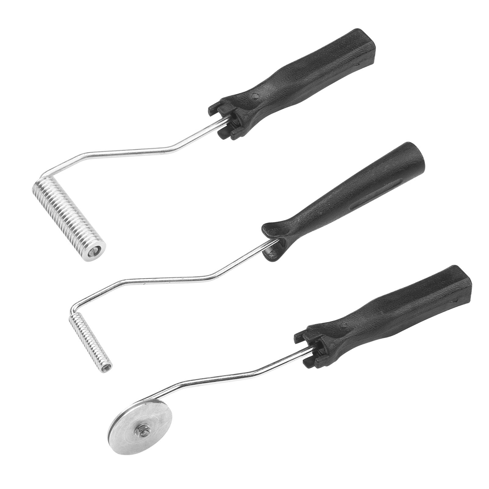 TOMTOP JMS 3Pcs Fiberglass Roller Tools Kit Fiberglass Bubble Paddle Tool Laminating Paint Roller Kit for Mold black