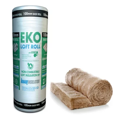 Knauf Eko Loft Insulation Roll, (l)9.72m (w)1.14m (t)100mm