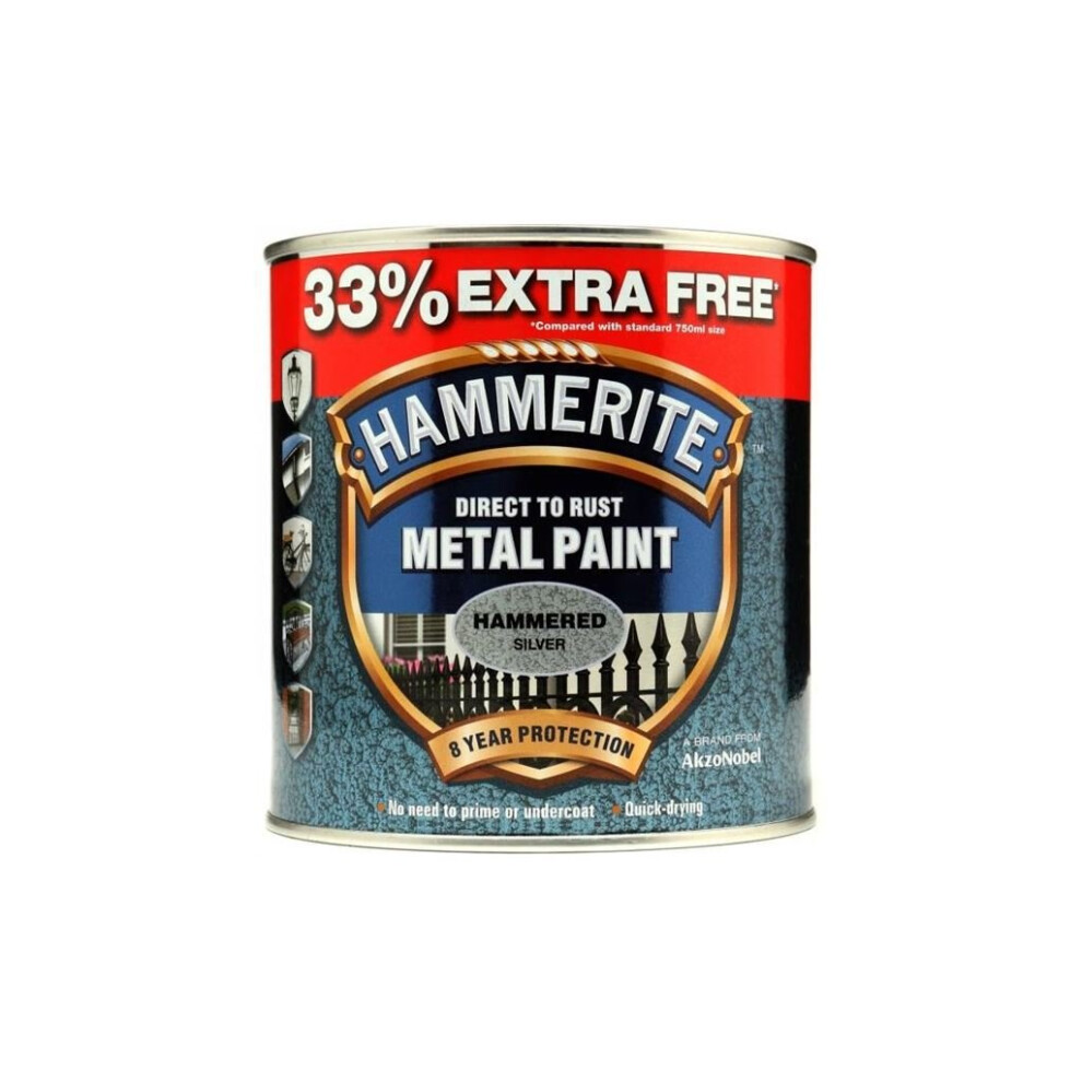 Hammerite Hammered 750ML+33% - Silver