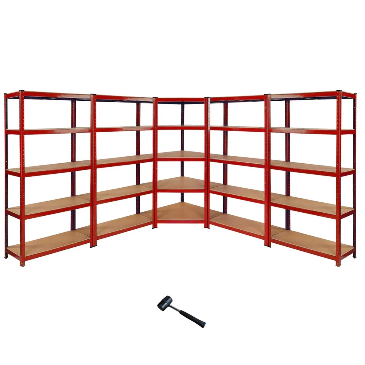 Monster Cable Racking Monster Garage Shelving Unit: Four Z-Rax and One Z-rax Corner Set / Red