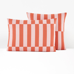 La Redoute Interieurs Tabaka Red 50% Recycled Cotton Pillowcasw by La Redoute