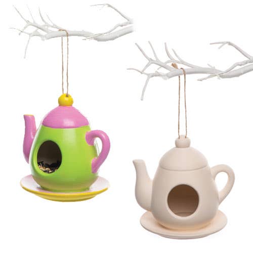 Baker Ross Teapot Ceramic Bird Feeders (Box of 2)
