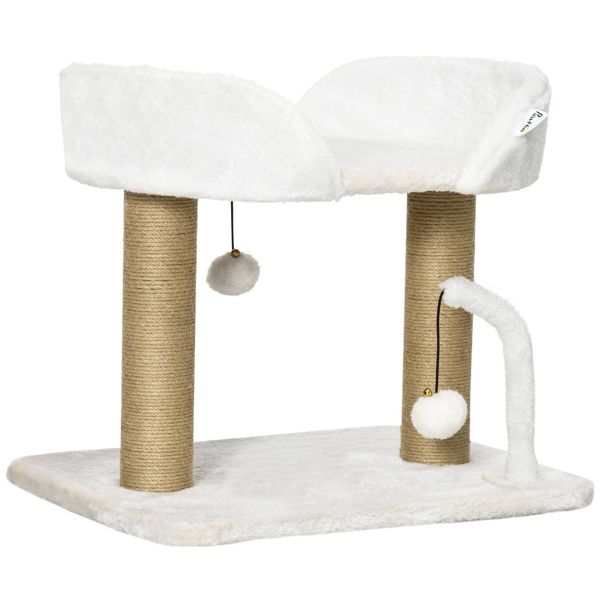 PawHut 42cm Cat Tree or Condo brown,white,yellow