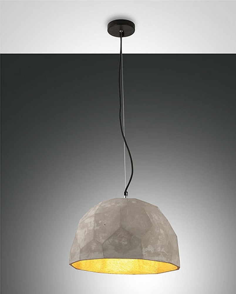 Fabas Luce Lighting Bloom Dome Pendant Ceiling Lights Grey Glass, E27