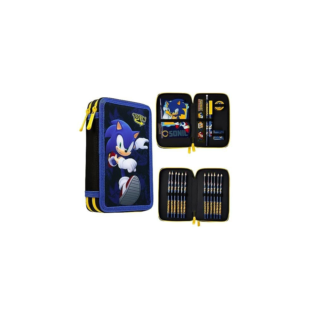 Sonic The Hedgehog 2 Compartment Filled Pencil Case
