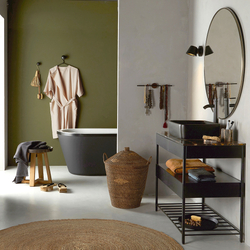 AM PM Am.pm Caligone 100cm Diameter Aged Brass Metal Mirror