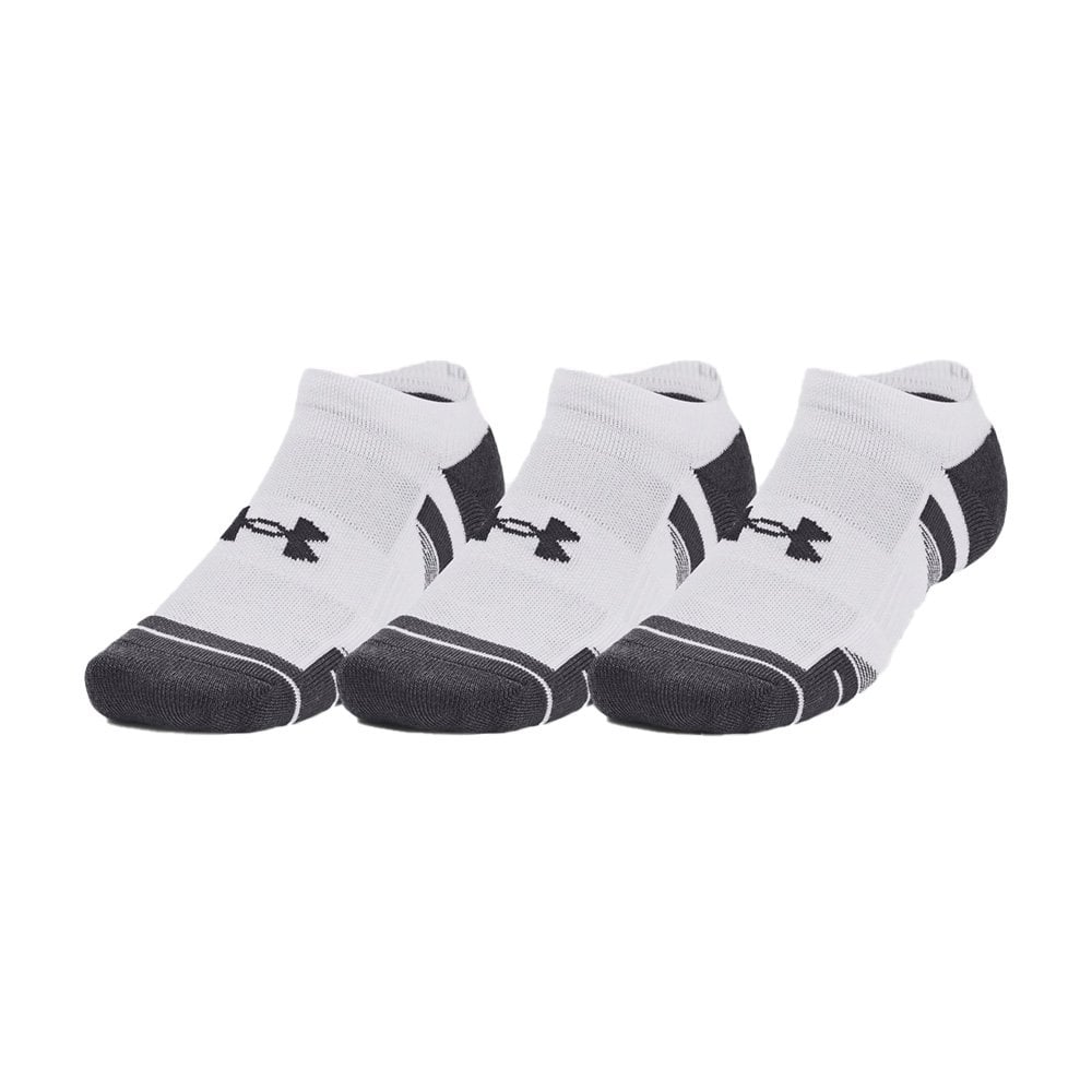Under Armour Unisex  Performance Tech 3-Pack No Show Socks White / White / Jet Gray XL