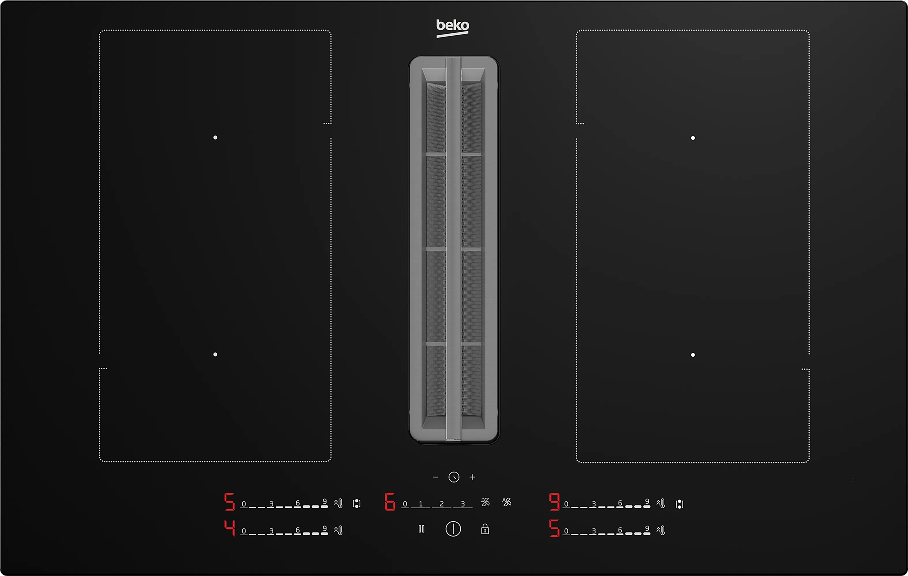 Beko Hixi84700up Induction Hob - Black Glass, Black