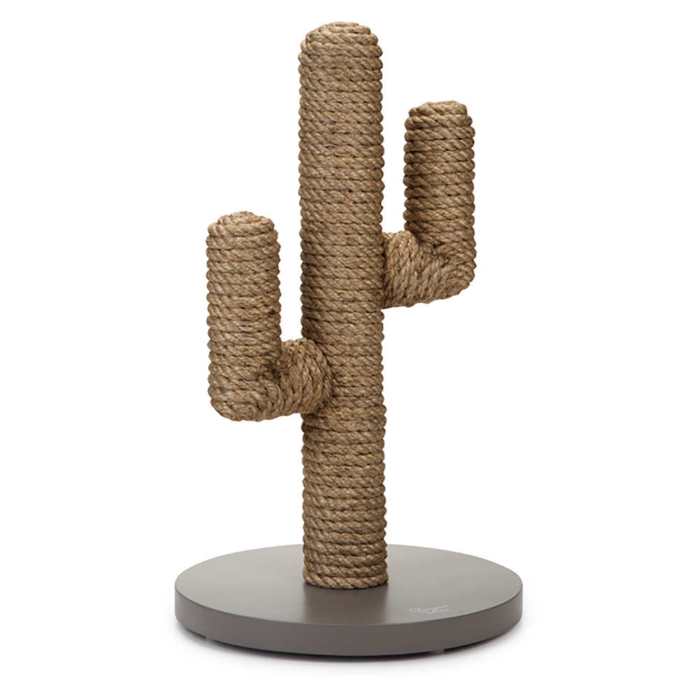 Designed By Lotte Cactus Wooden Scratch Post - Taupe - 35 x 35 x 60cm