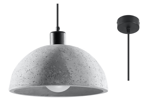 EULUNA Lito pendant light, concrete hemisphere lampshade
