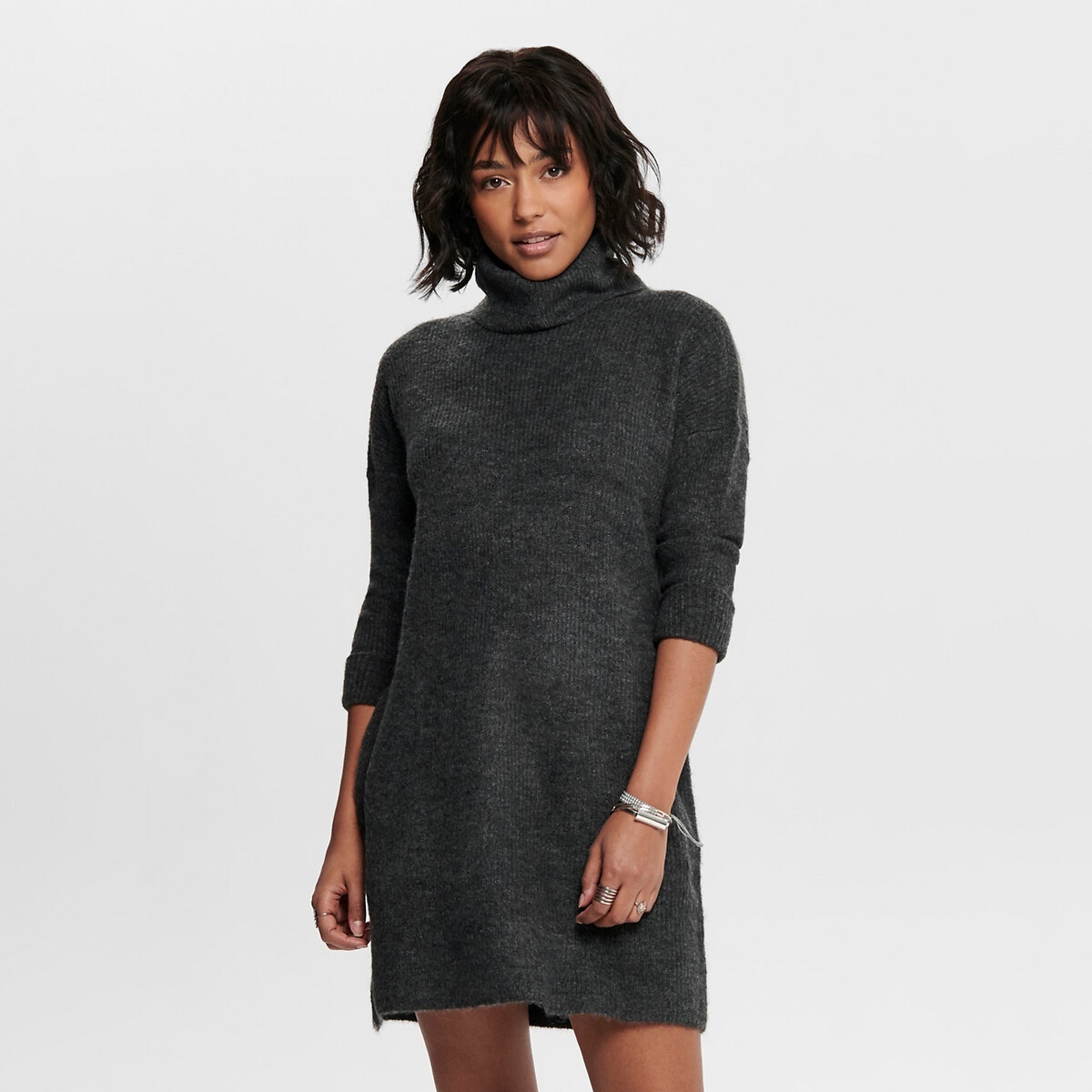 Only Turtleneck Jumper Dress In Chunky Knit