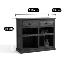 La Redoute Interieurs Lunja Solid Pine 2--Drawer Bar Cabinet by La Redoute